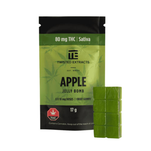 Twisted Sativa Gummy - 80mg - Green Apple Jelly Bomb