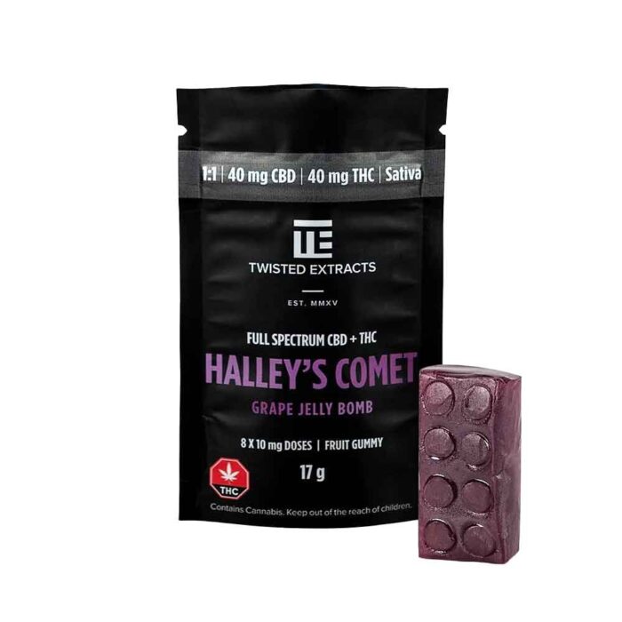 Twisted Extracts Sativa Gummy 1:1 THC | CBD - 40mg - Grape