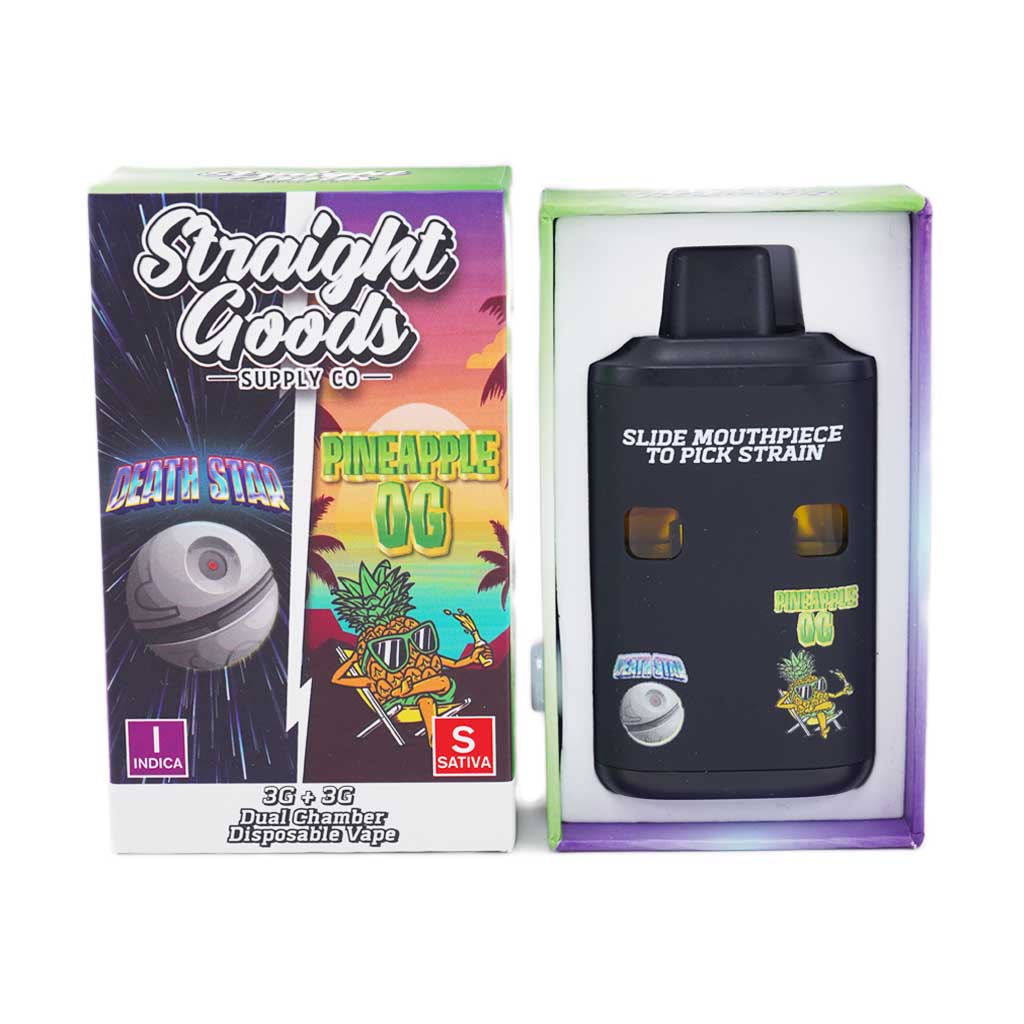 Straight Goods Dual Chamber Vape - 3g + 3g - Death Star √ó Pineapple OG - 6 Gram THC