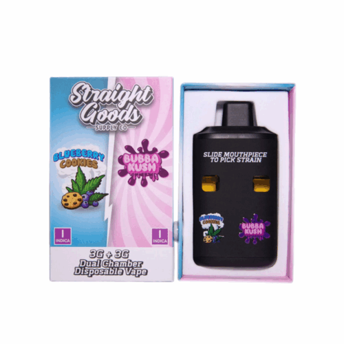 Straight Goods Dual Chamber Vape - 3g + 3g - Blueberry Cookies x Bubba Kush - 6 Gram THC