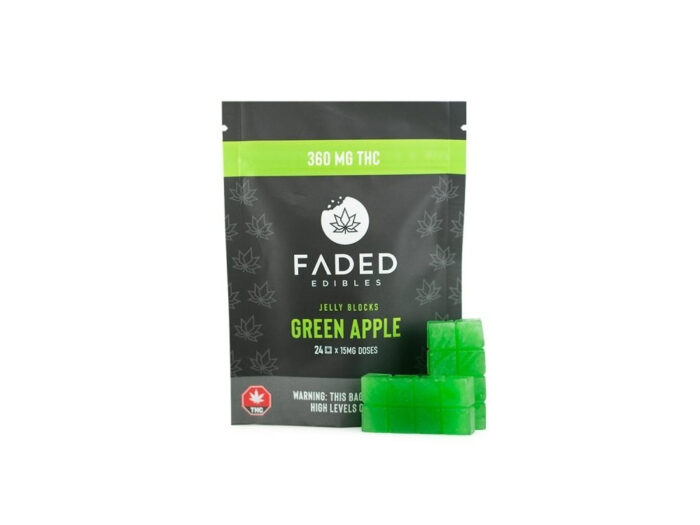 Faded Cannabis Co. Jelly Blocks - 360mg - Green Apple