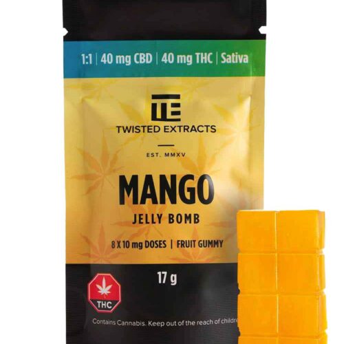 Twisted Extracts Sativa Gummy 1:1 THC | CBD - 40mg - Mango
